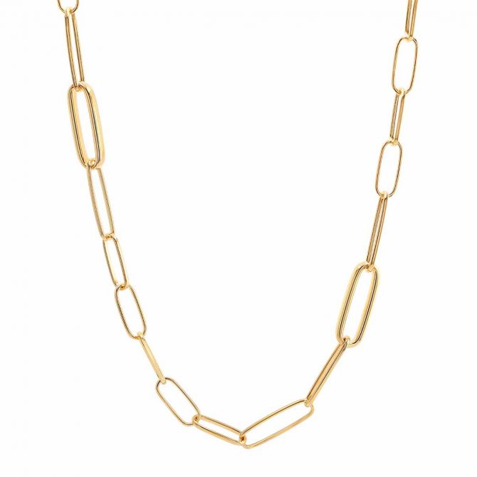 Pesavento Yellow Gold Vermeil Paperclip Link Chain Necklace, 32"