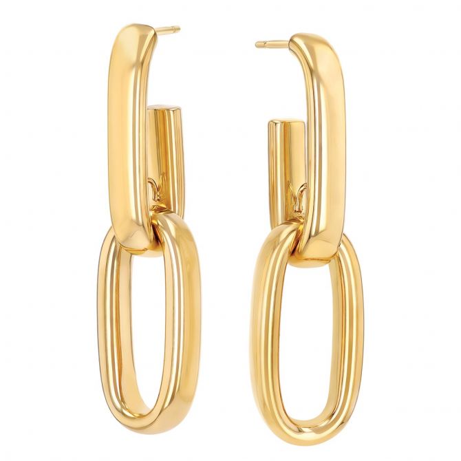 Pesavento Yellow Gold Vermeil Link Dangle Earrings