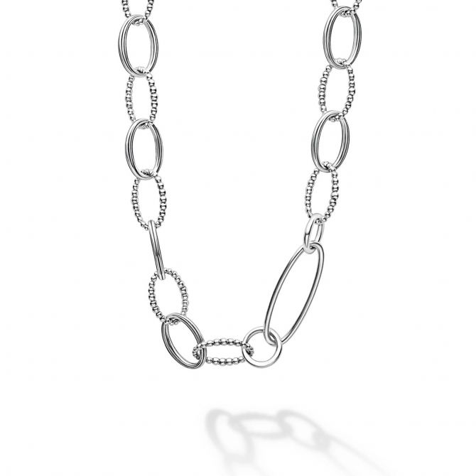 LAGOS Signature Caviar Sterling Silver Link Necklace, 20"