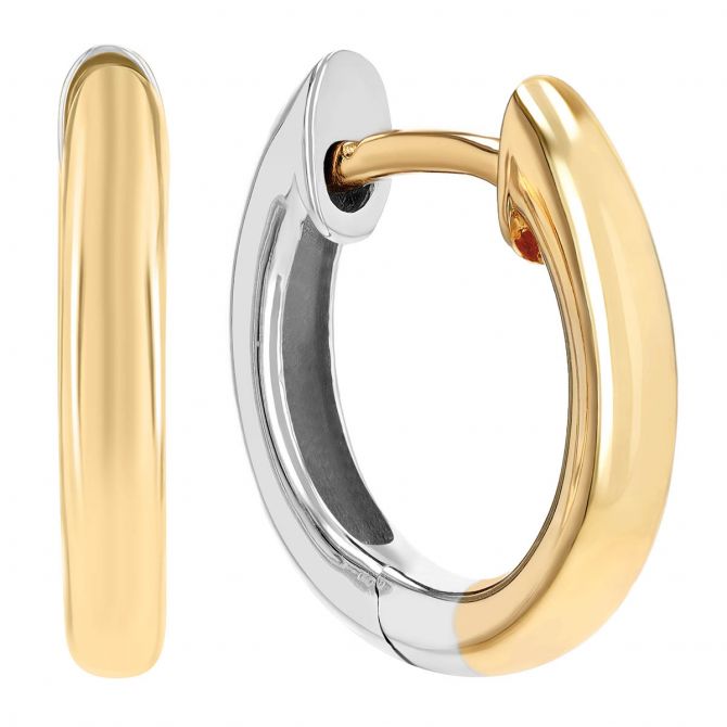 Yellow and White Gold Petite Hoop Earrings