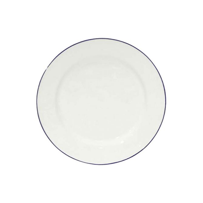 Costa Nova Beja White and Navy Blue Dinner Plate