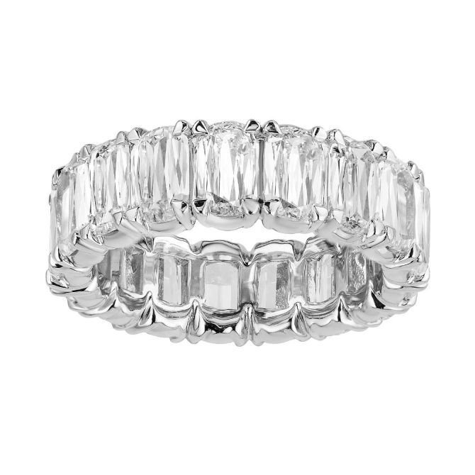 Christopher Designs L'Amour Crisscut Classic Diamond Eternity Wedding Band in Platinum