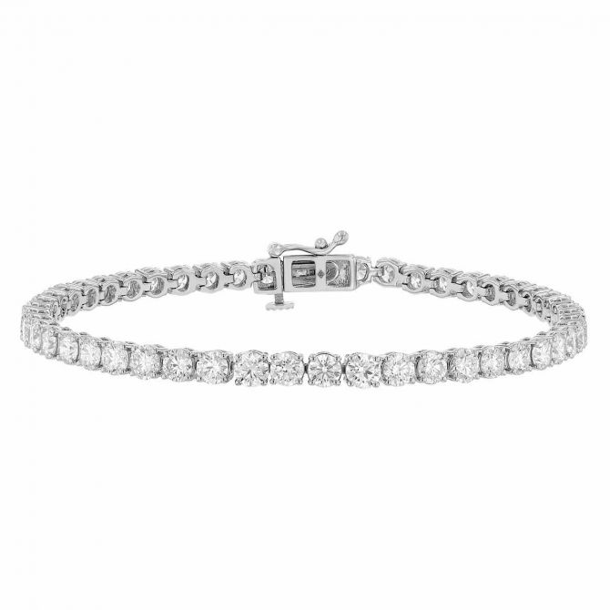 Borsheims Signature Collection Lab-Grown Diamond Tennis Bracelet in White Gold, 7.00 cttw, 7"