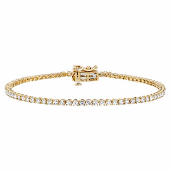 Borsheims Signature Collection Diamond Tennis Bracelet in 14K Gold, 2 cttw, 7"