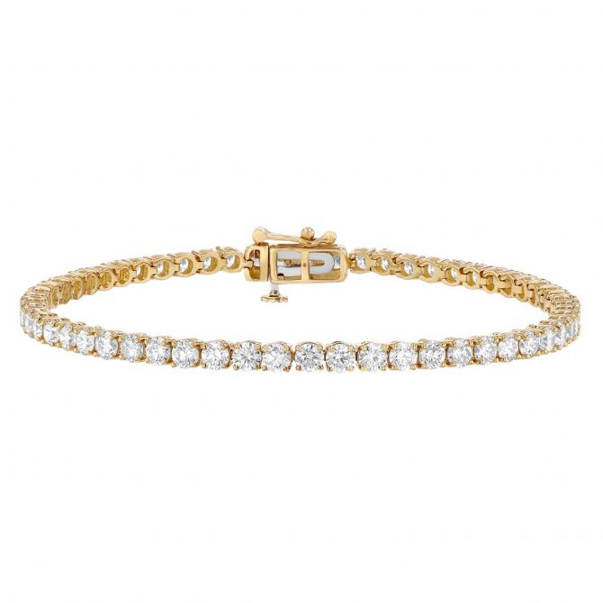 Borsheims Signature Collection Diamond Tennis Bracelet in 14K Gold, 5.00 cttw, 7"