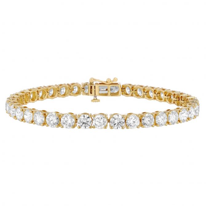 Borsheims Signature Collection Lab-Grown Diamond Tennis Bracelet in 14K Gold, 12.00 cttw, 7"