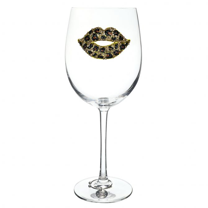 The Queens' Jewels Leopard Lips Stemmed Wine Glass