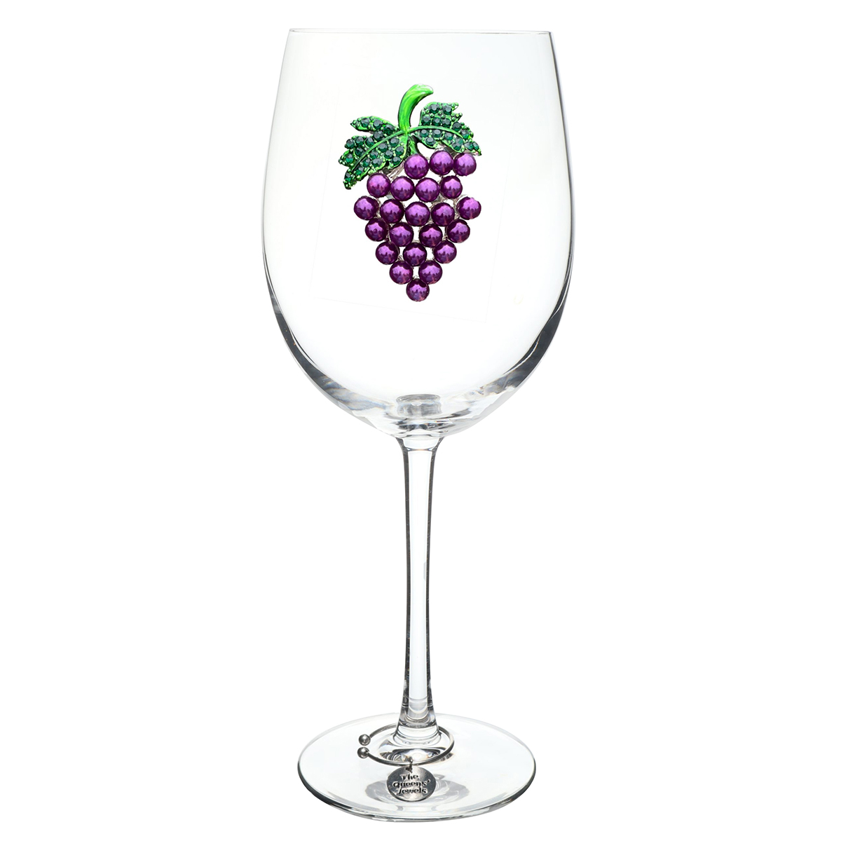 Happy Birthday Jeweled Stemmed Wine Glass