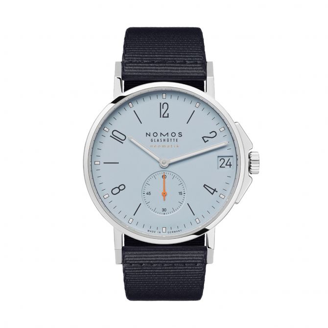 Nomos Glashuette Ahoi Neomatik 38mm Date Sky Watch, Sky Blue Dial