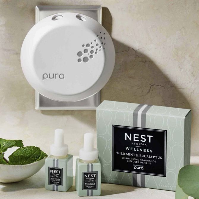 NEST New York Wild Mint and Eucalyptus Refill Duo for Pura Smart Home  Fragrance Diffuser, NEST184-ECS