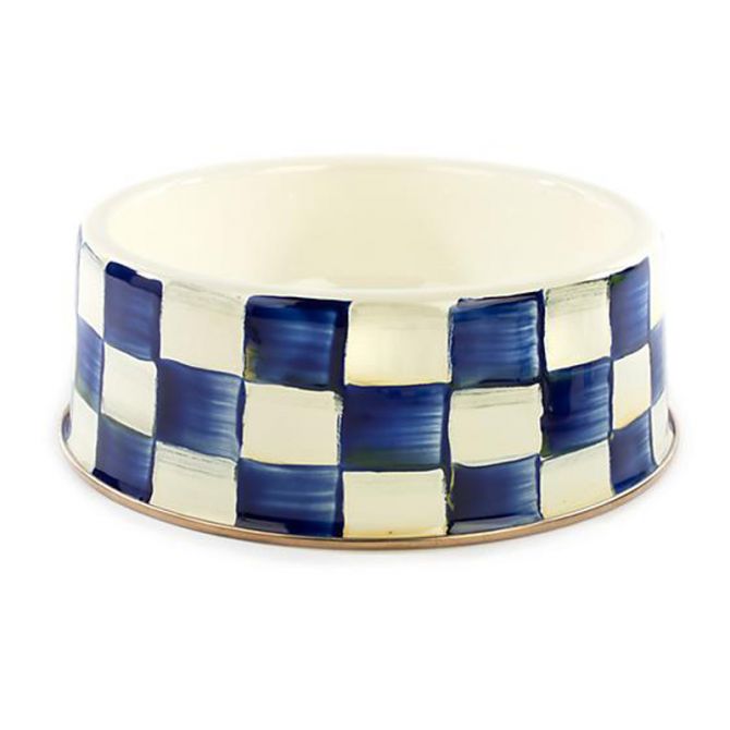 MacKenzie-Childs Royal Check Pet Dish, Large