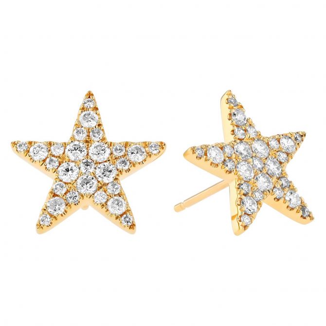 Sparkle Star Stud Earrings Gold