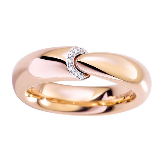 Vhernier Calla Midi Diamond Ring in Yellow Gold