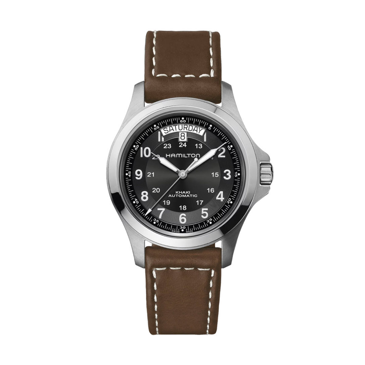 Hamilton Khaki Field King Automatic 40mm Watch, Black Dial and Classic ...