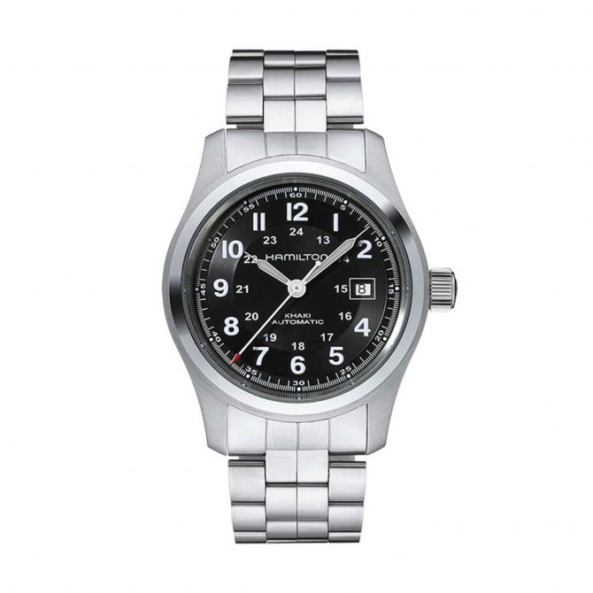 Hamilton Khaki Field 42mm Men's Watch, Black Dial