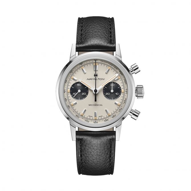 Hamilton American Classic IntraMatic Chronograph H 40mm Men's Watch, Cream and Navy Dial