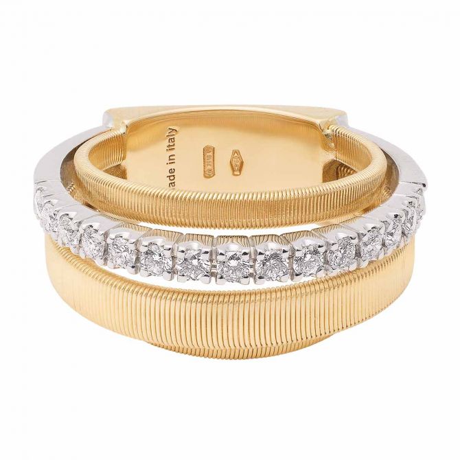 18kt white gold diamond single Row ring