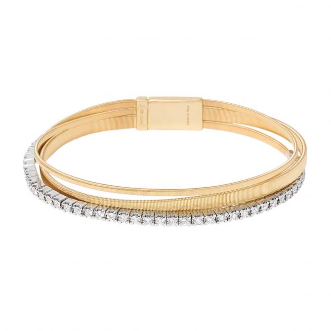 Marco Bicego Masai Three-Strand Bracelet in Yellow & White Gold