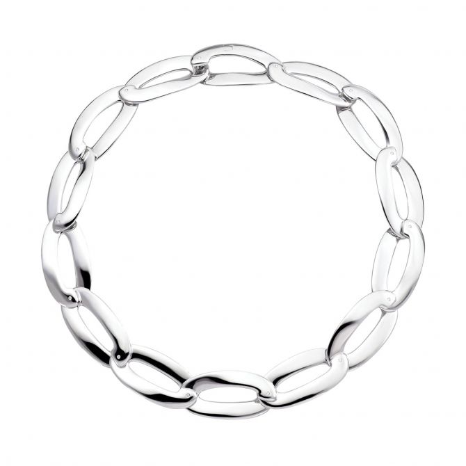 Vhernier Olimpia White Gold Link Collar Necklace, 17.5"