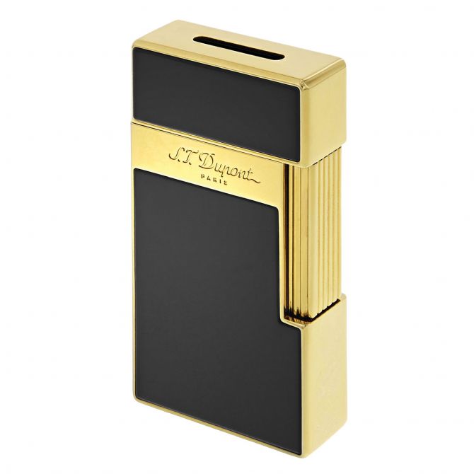 S.T. Dupont Big D Lighter, Golden Shiny Black Lacquer