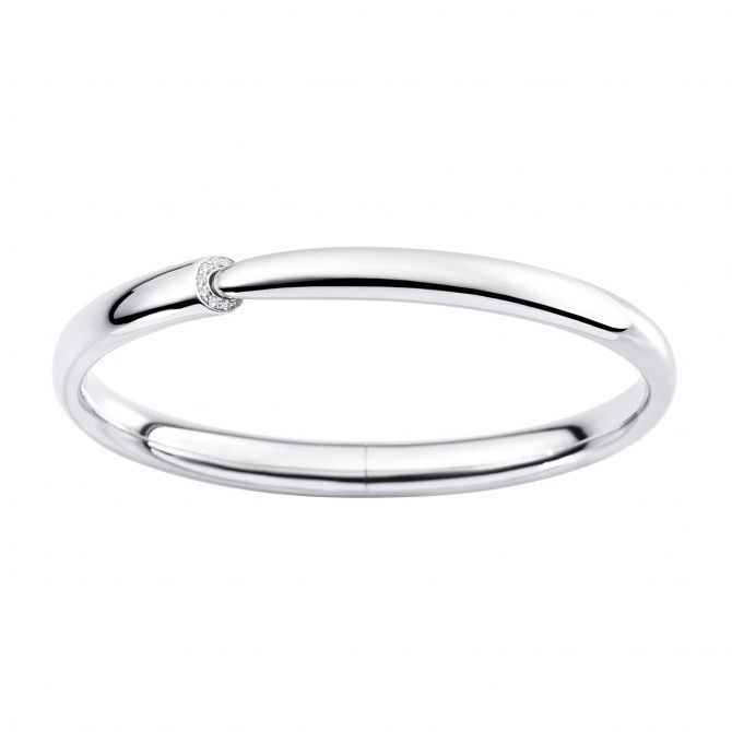 Vhernier Calla Diamond Bangle Bracelet in White Gold