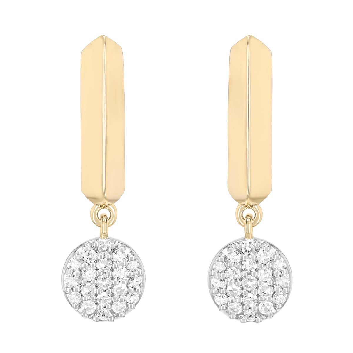 Forever Facets Vertical Bar Earrings in Yellow Gold Over Sterling Silver,  Adult Female - Walmart.com