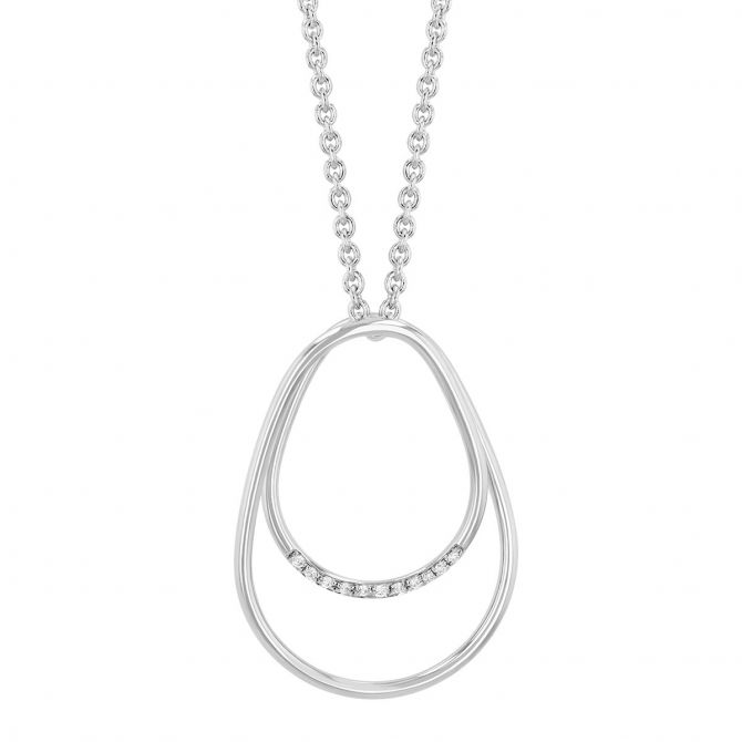 Pesavento Elegance Diamond Double Pear Shape Pendant in Sterling Silver, 17"