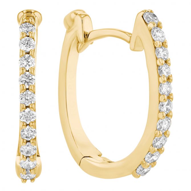 Roberto Coin Diamond Baby Hoop Earrings in 18K Gold