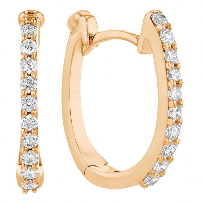 Roberto Coin Diamond Baby Hoop Earrings in 18K Gold