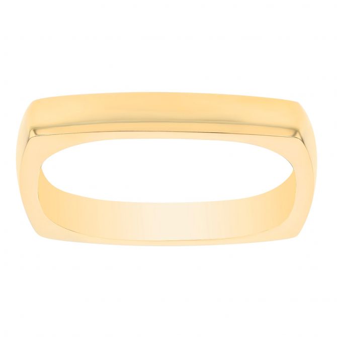 Yellow Gold Square Band Ring