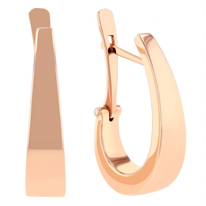 Rose Gold Tapered J Hoop Earrings