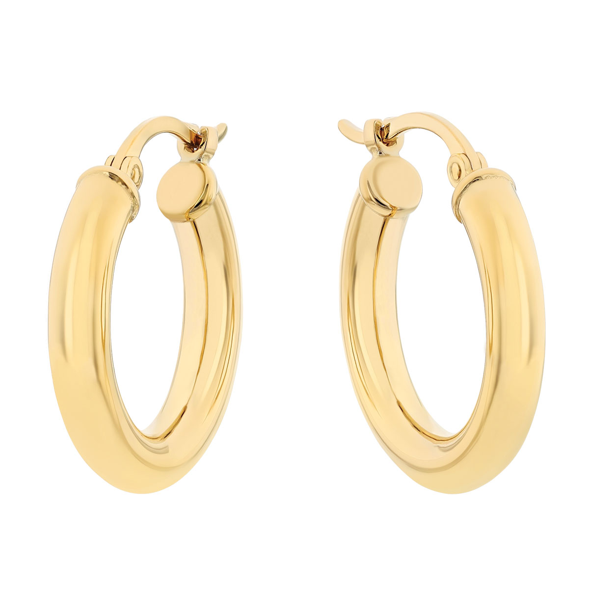 Yellow Gold Tube Hoop Earrings, 18 mm | Borsheims