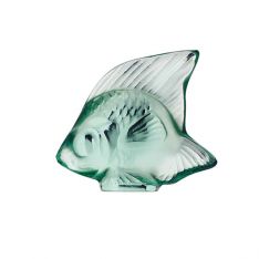 Lalique Fish Sculpture, Mint Green Crystal