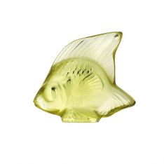 Lalique Fish Sculpture, Yellow Crystal