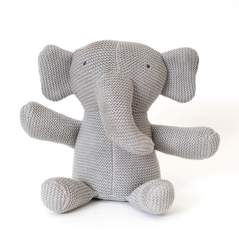 knit elephant stuffed animal