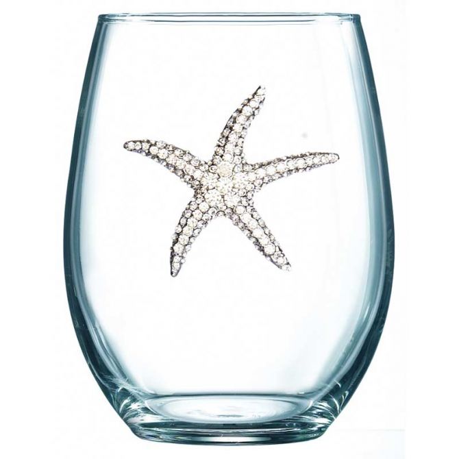 The Queens' Jewels Starfish Jeweled Stemless Wine