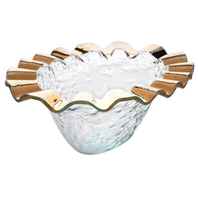 Annieglass Ruffle Wine Cooler, Gold