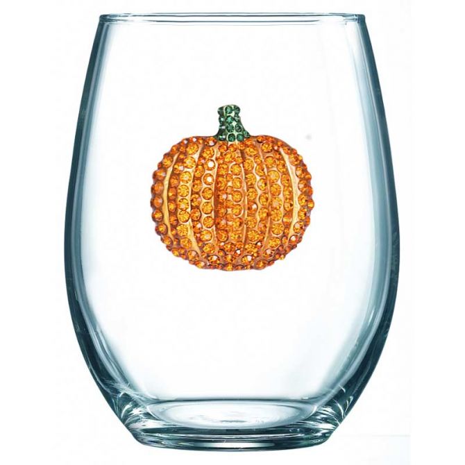 The Queens Jewels Pumpkin Stemmed Wine Glass