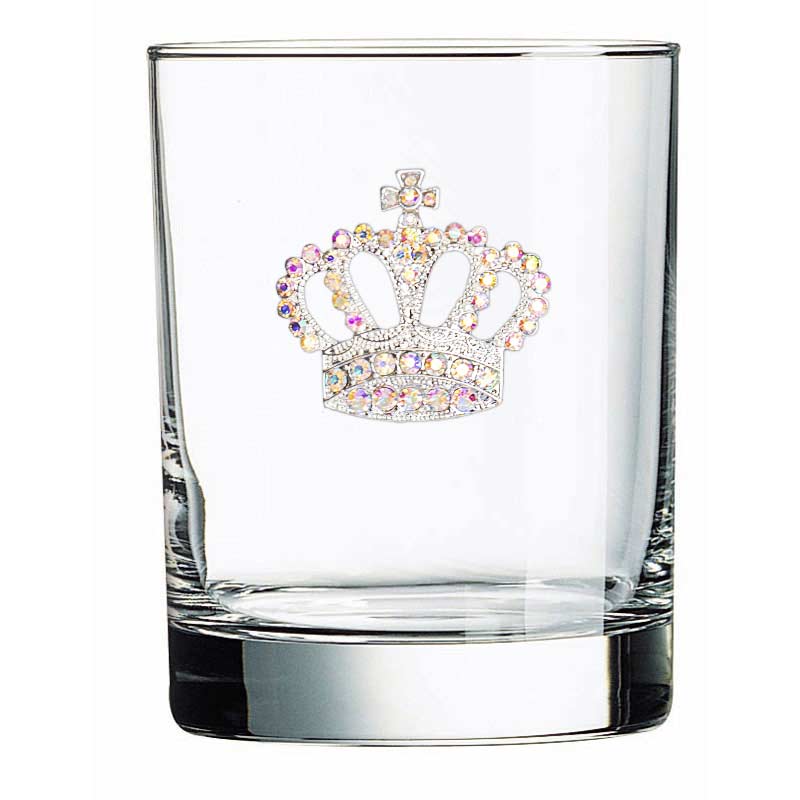 Aurora Borealis Crown Jeweled Stemmed Wine Glass