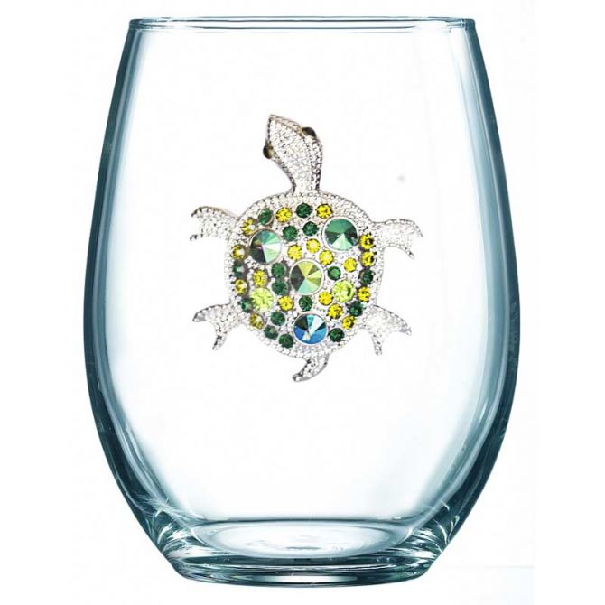 The Queens' Jewels Sea Turtle Jeweled Stemless Wine