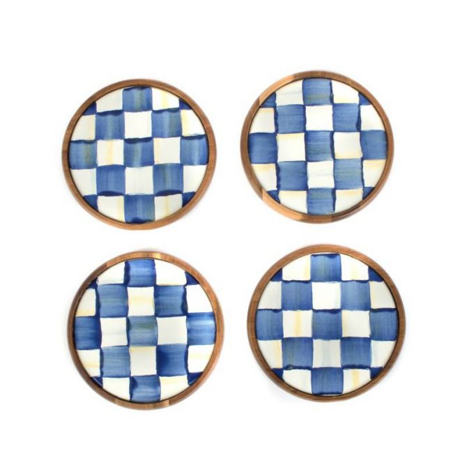 MacKenzie-Childs Courtly Check Cork Back Coasters - Set of 4