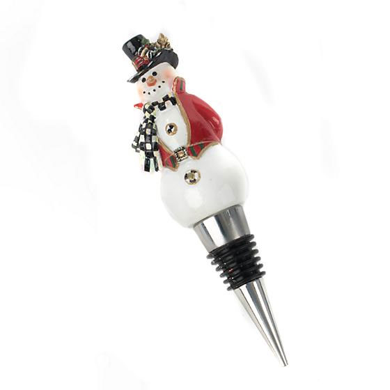 MacKenzie-Childs Top Hat Snowman Bottle Stopper