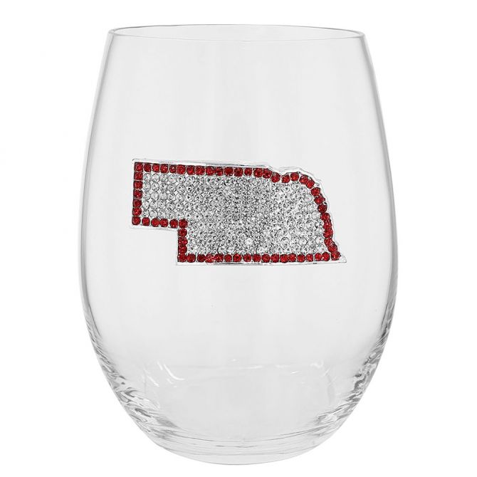 The Queens' Jewels Nebraska Stemless Wine Glass