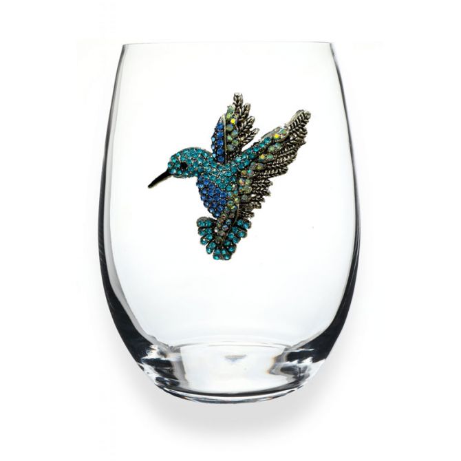 The Queens' Jewels Hummingbird Jeweled Stemless Wine Glass