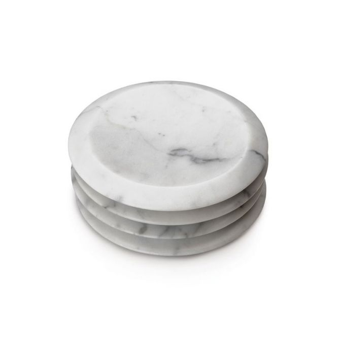 Simon Pearce White Marble Coasters, Set of 4