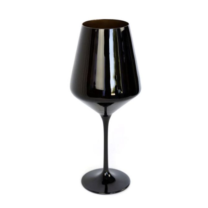 Estelle Black Stemmed Wine Glasses, Set of 6