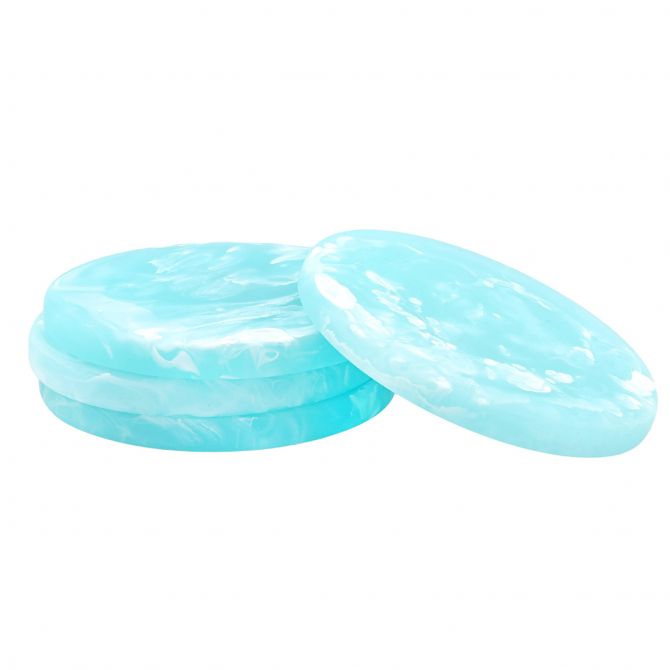 Nashi Set of 4 Coasters, Aqua Swirl