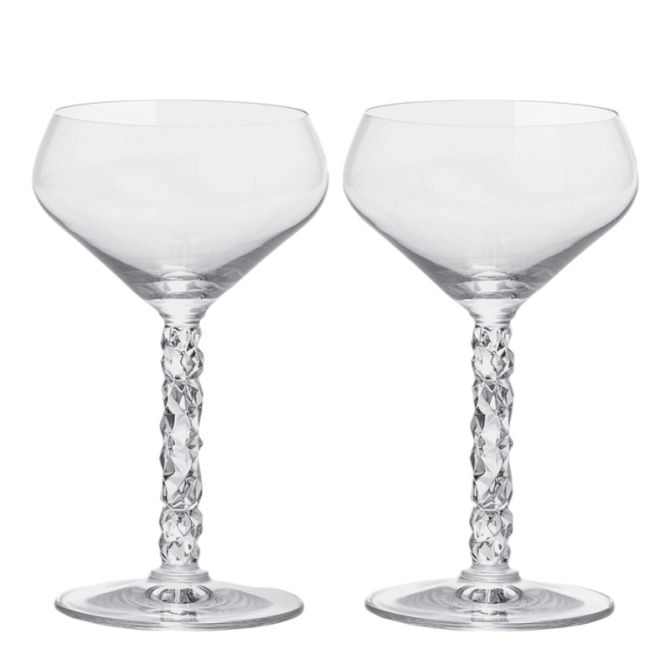 Orrefors Carat Coup Glasses, Set of 2