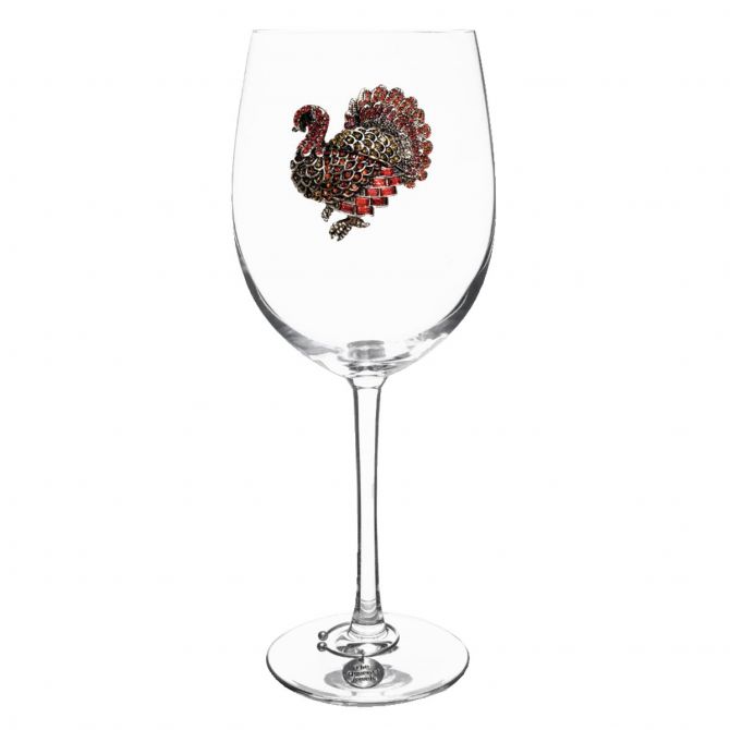 The Queens' Jewels Thanksgiving Turkey Stemmed Wine Glass