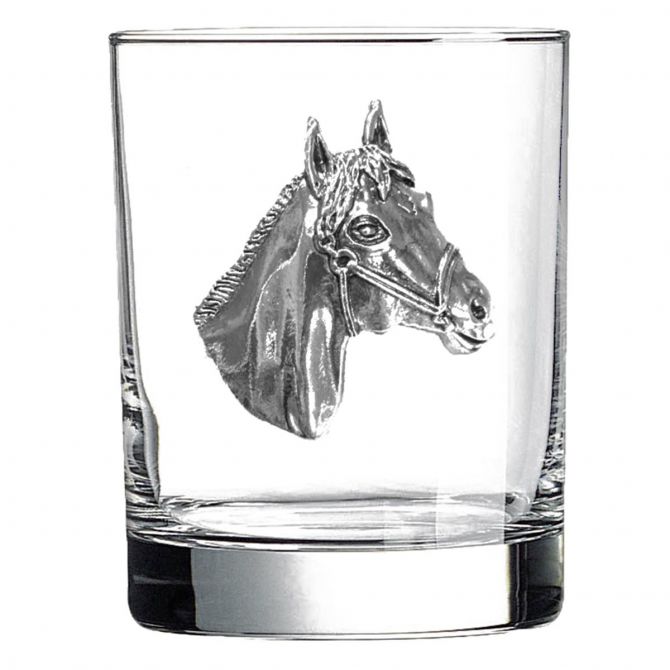 The Queens' Jewels Silver Horse Head Double Old Fashioned Glass